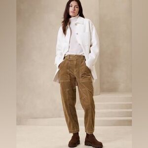 Banana Republic tan corduroy barrel pants 8